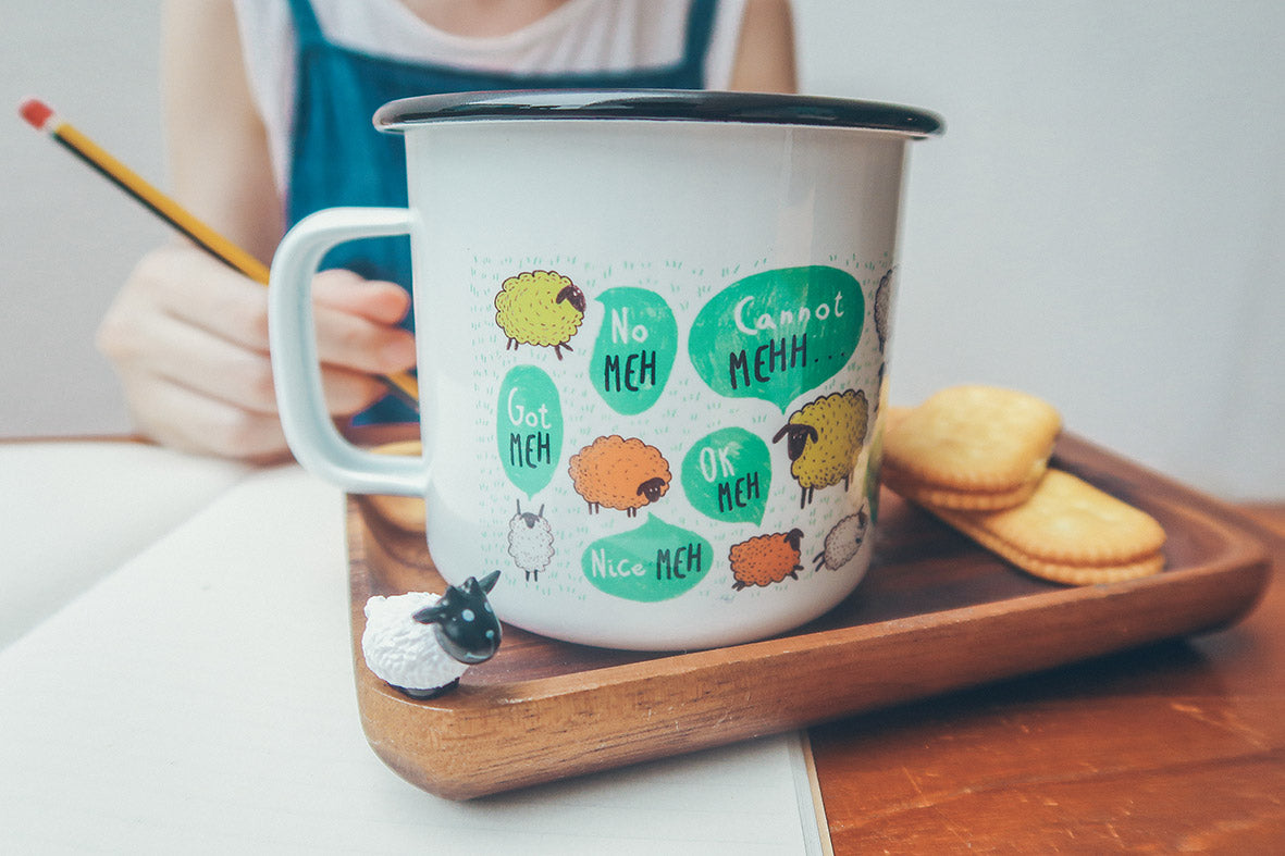 Lamb print mug